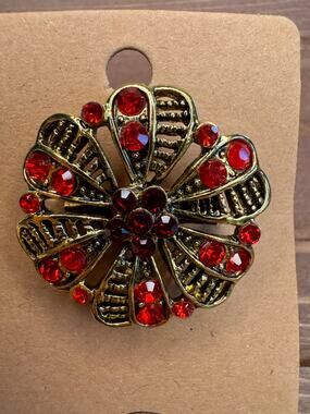 Vintage Style Antique Red Gold Jewelry Brooch Fashion Jewelry FAST SHIP